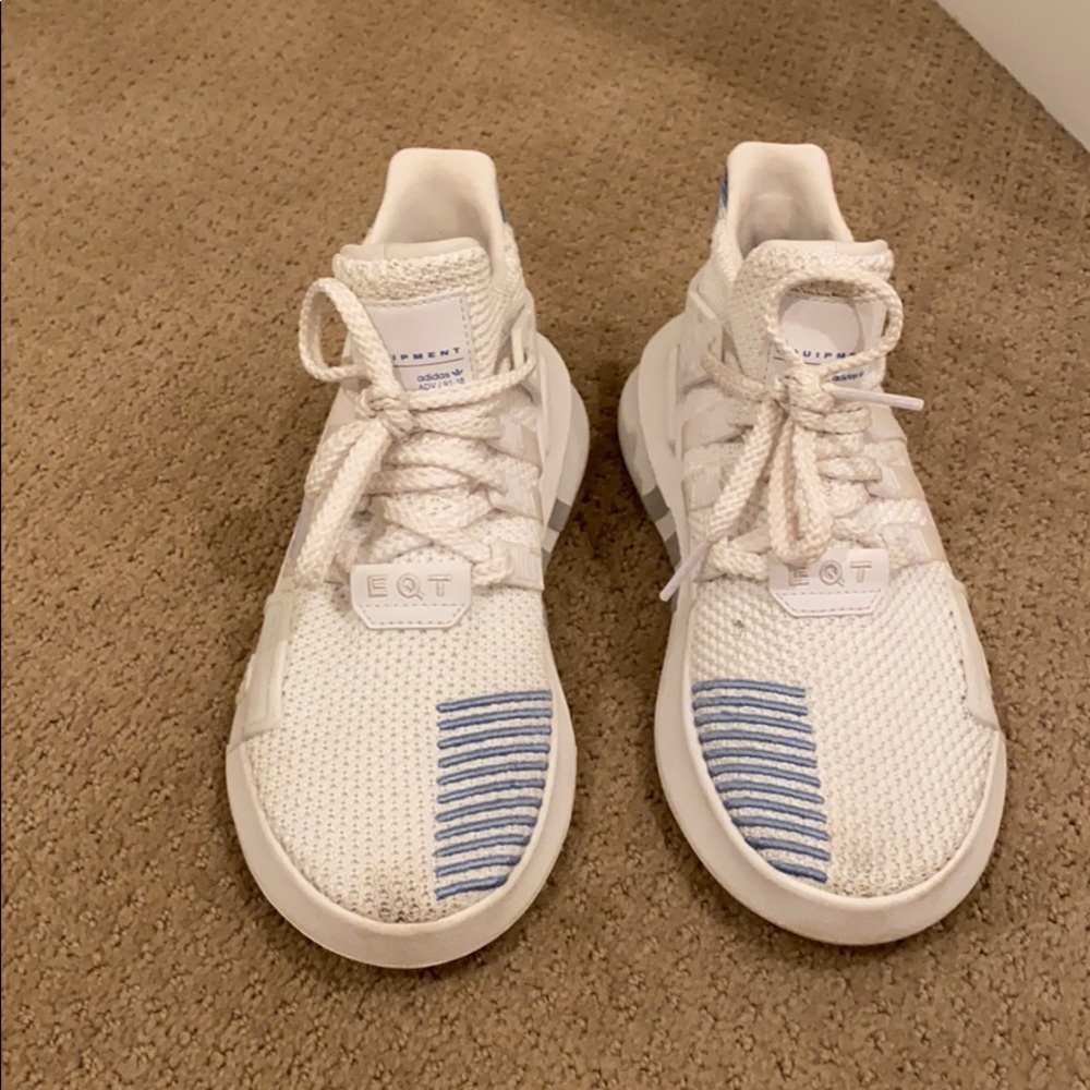 white adidas EQTs